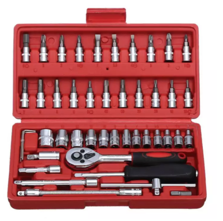 Motorcycle Repair Set with 46pcs Tools, DIY Kit (Brand: )