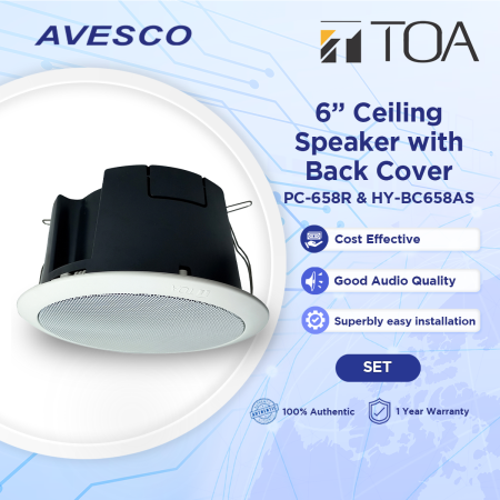 TOA PC-658R 6" Ceiling Speaker with Back Cover  Set