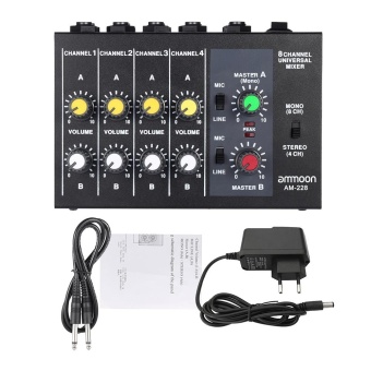 Ammoon AM-228 Ultra-compact Low Noise 8 Channels Metal Mono StereoAudio Sound Mixer With Power Adapter Cable - Intl April 2018 - 3 ammoon AM-228 Ultra-compact Low Noise 8 Channels Metal Mono StereoAudio Sound Mixer with Power Adapter Cable - intl - 3