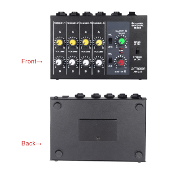 Ammoon AM-228 Ultra-compact Low Noise 8 Channels Metal Mono StereoAudio Sound Mixer With Power Adapter Cable Outdoorfree June 2018 - 3 ammoon AM-228 Ultra-compact Low Noise 8 Channels Metal Mono StereoAudio Sound Mixer with Power Adapter Cable Outdoorfree - 3