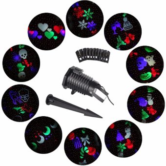 Christmas Halloween Laser Projector LED Stage Light Waterproof 10Replaceable Patterns Holiday Party Landscape Decoration Lights -intl June 2018 - 3 Christmas Halloween Laser Projector LED Stage light Waterproof 10Replaceable Patterns Holiday Party Landscape Decoration lights -intl - 3
