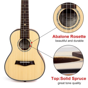 Kmise Classical Concert Ukulele Beginner Kit Solid Spruce Mahogany23 Ukelele Hawaii Guitar For Starter And FREE 9 GIFTS - Intl June 2018 - 4 Kmise Classical Concert Ukulele Beginner Kit Solid Spruce Mahogany23 Ukelele Hawaii Guitar for Starter and FREE 9 GIFTS - intl - 4