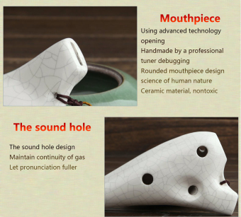 Porcelain Pottery Ocarina Flute 12-Holes Alto C AC White Instrument Gift June 2018 - 4 Porcelain Pottery Ocarina Flute 12-Holes Alto C AC White Instrument Gift - 4