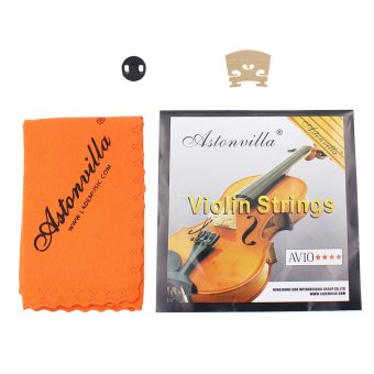 Violin 4 In 1 Set Of Strings/Rubber Mute/Maple 4/4 Bridge/CleaningCloth Accessories Parts Replace Tool June 2018 - 3 Violin 4 in 1 Set of Strings/Rubber Mute/Maple 4/4 Bridge/CleaningCloth Accessories Parts Replace Tool - 3