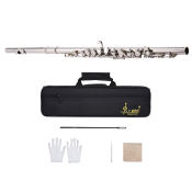 Silver Plated Western Flute with Cleaning Accessories and Bag