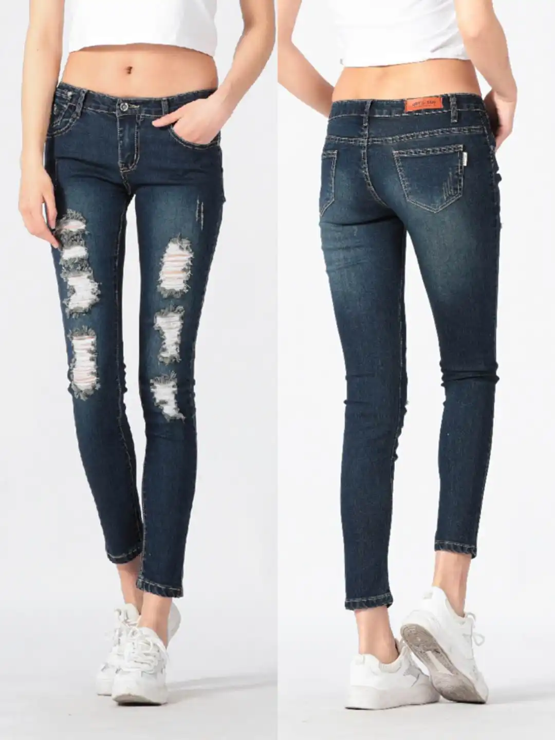 tattered skinny jeans