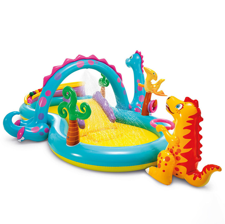 INTEX 57135 Dinosaur Bazi Water Jet Slide Inflatable Pool Paddling