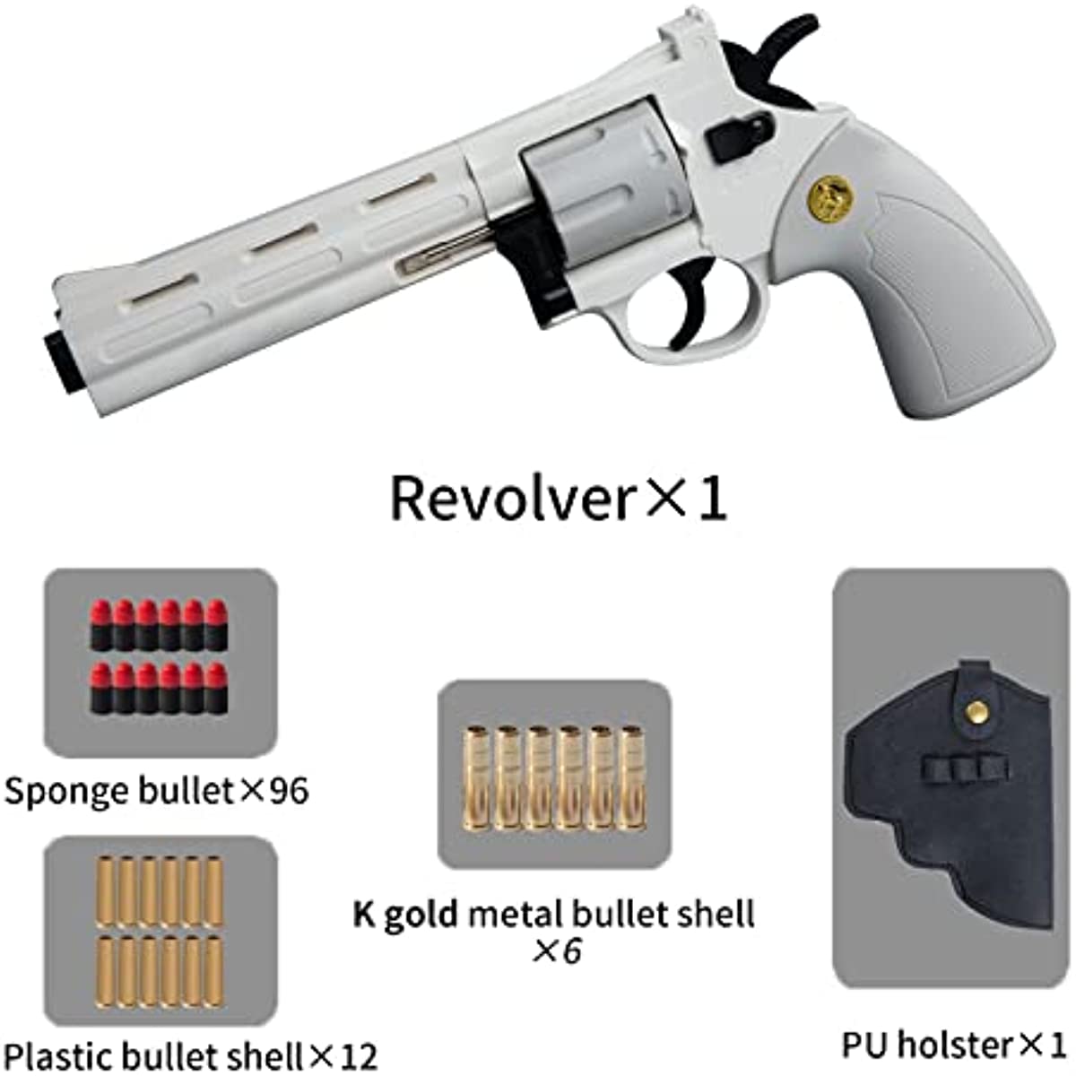 357 Toy Gun Model: Special Shell Sponge Bullet Kids Fun Safe