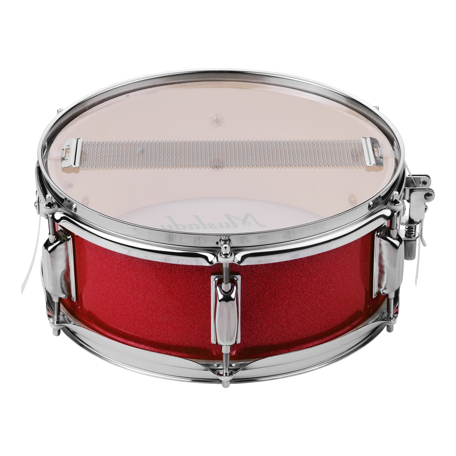 okoogee Muslady 12inch Snare Drum Head with Drumsticks Shoulder Strap Drum Key for Student Band