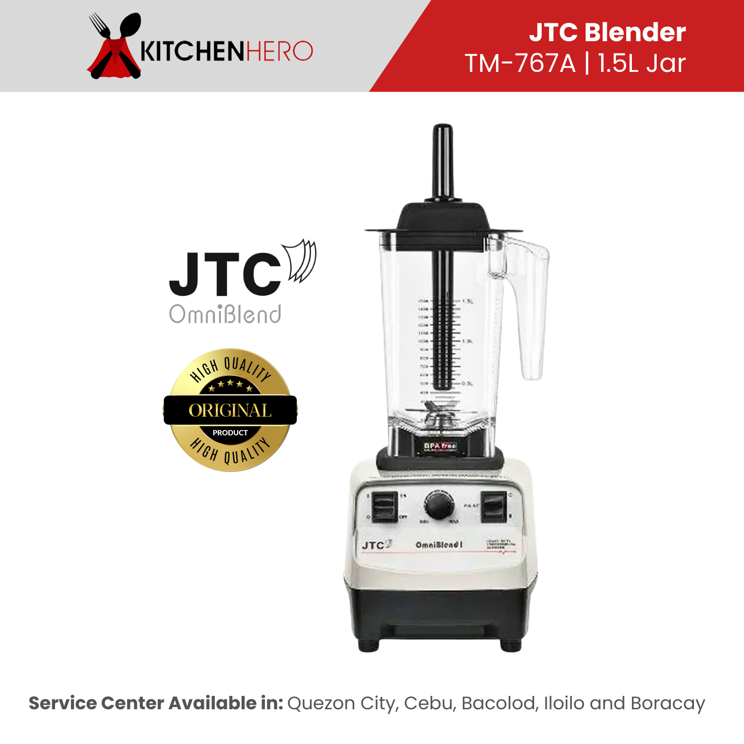 JTC TM-767 (2.0L) Omniblend 1 Heavy Duty Commercial Blender (1