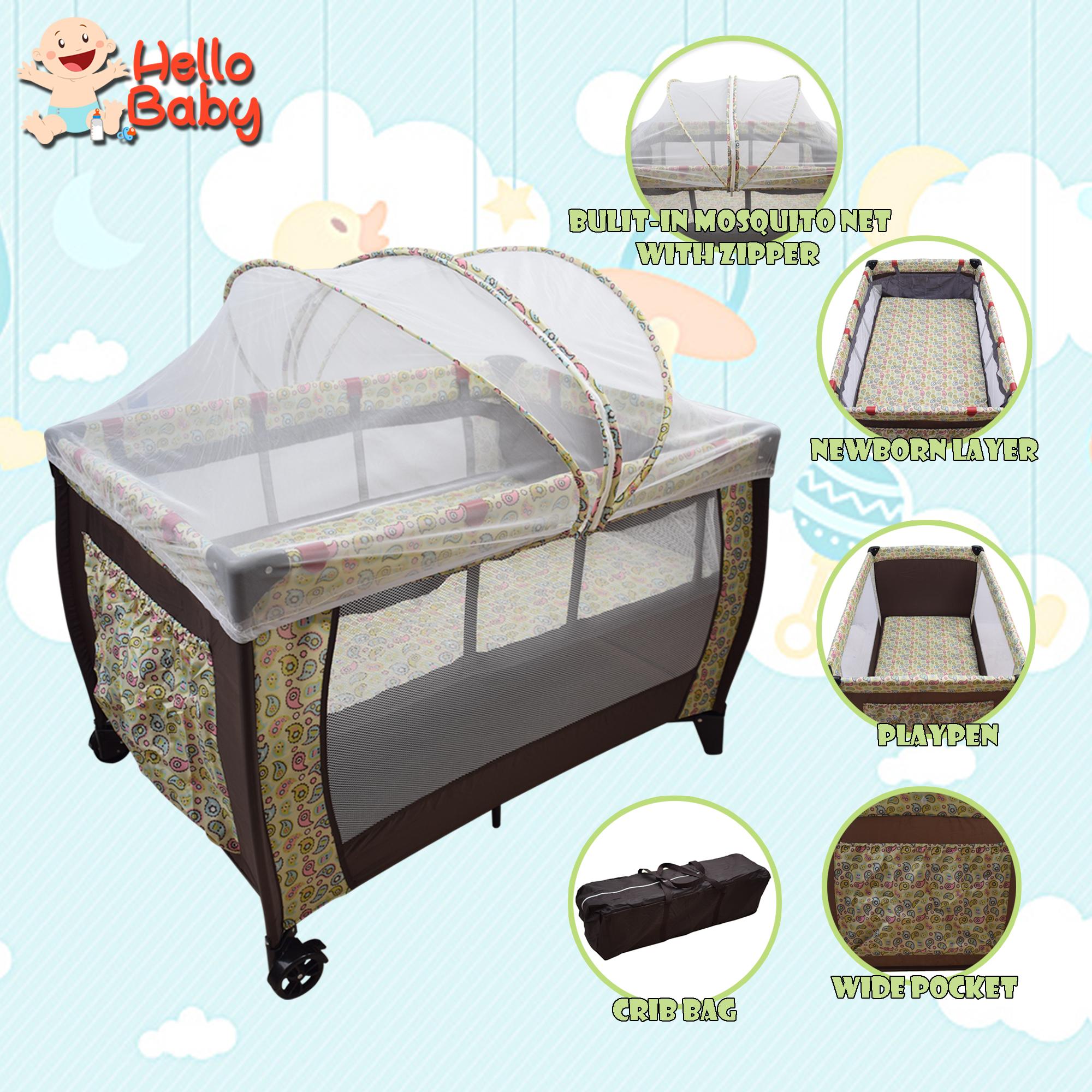 Hello Baby H12 Baby Infant Crib Nursery Playpen With Built In Mosquito Net Price List In The Philippines January Ph Santiagueno Com