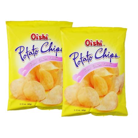 Oishi Natural Potato Chips Plain Salted 60g x 2