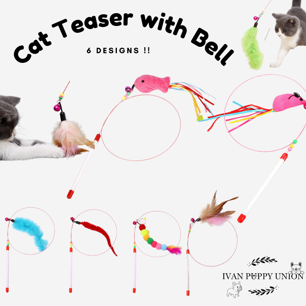 Cat Teaser Wands Interactive Retractable Fishing Pole Wand Cat Catcher  Teaser Stick Rod Toy for Kitten Training Exercising