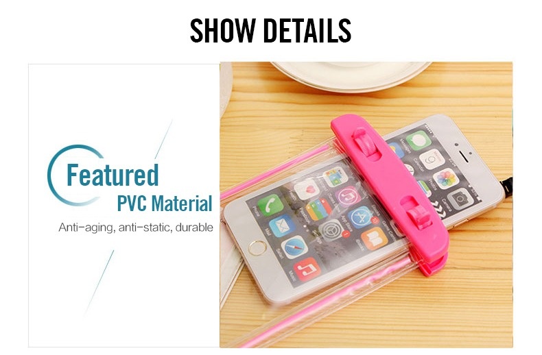 ภาพอธิบายเพิ่มเติมของ ซื้อหนึ่งแถมหนึ่ง Kingdo Water Proof Case Pouch Phone Cover For iPhone Vivo H HTC phone Waterproof Bag 4-6 inch Universal