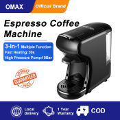 3-in-1 Coffee Machine Compatible with Nespresso & Dolce Gusto
