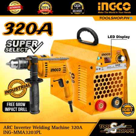 INGCO Inverter Welding Machine with Free Impact Drill and Toolset