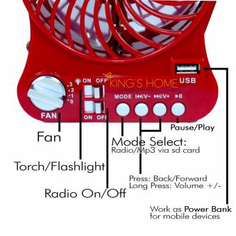 King's Multifunction Mini Fan Radio With USB Music Player July 2018 - 2 King's Multifunction Mini Fan Radio with USB Music player - 2