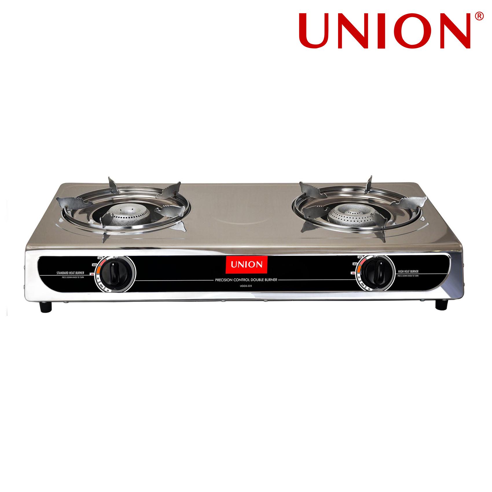 Union UGGS-225 Double Burner Precision Heating Gas Stove (Silver/Black) Philippines