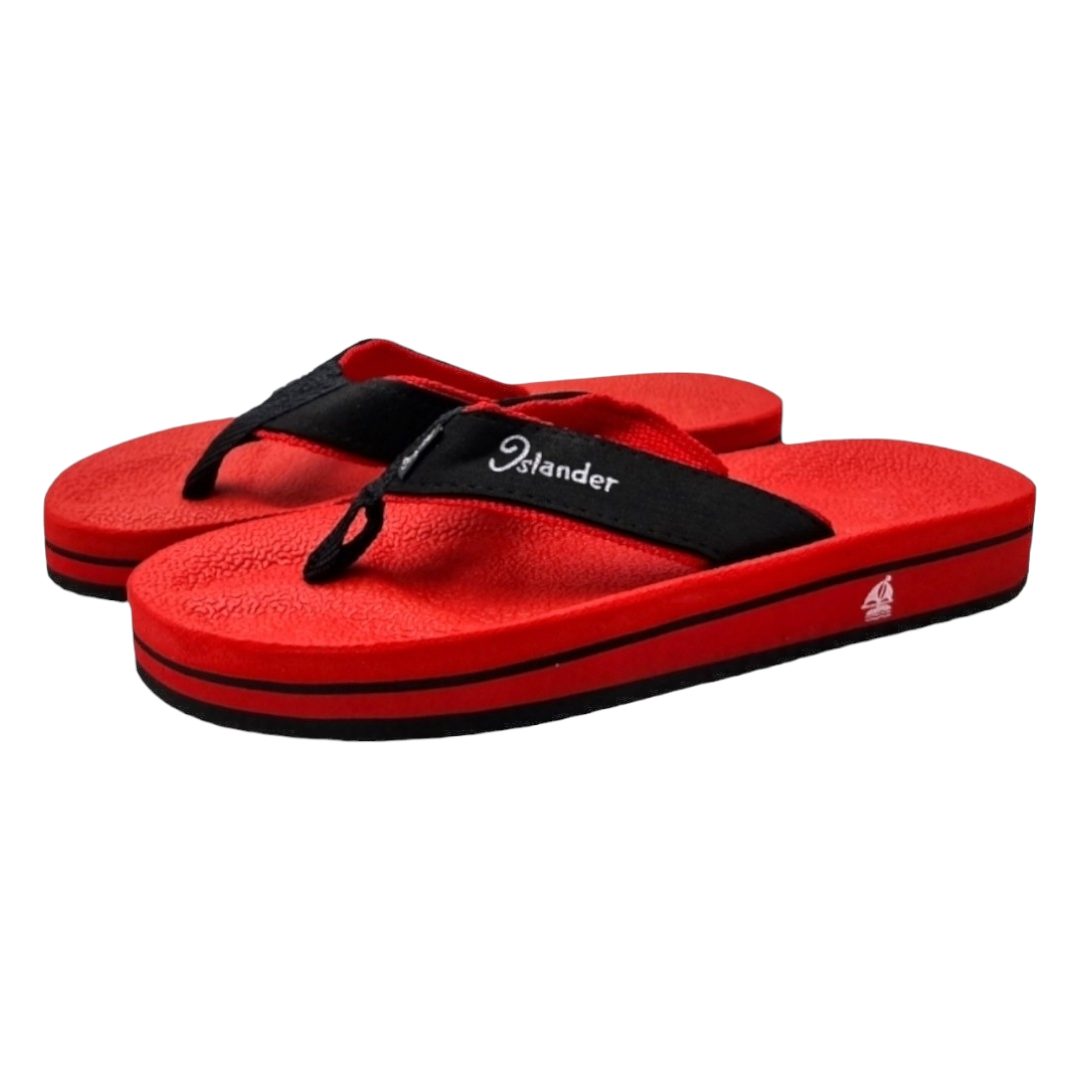 Islander Red/Red Mens non-slip rubber soles colored Slippers 100