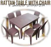 JOLLY - RATTAN DINING TABLE SET 6 SEATER / 4 SEATER