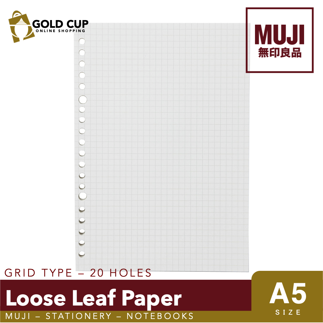 Hami Notebook Refill Paper A5/B5 Loose Leaf Paper 20/26 Holes Refill Pages  Spiral Binder Paper (60 Sheets)
