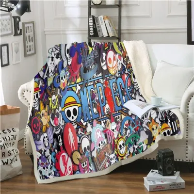 Anime a piece blanket design flannel I see printed blanket sofa warm bed throw adult blanket sherpa style-2 blanket (12)