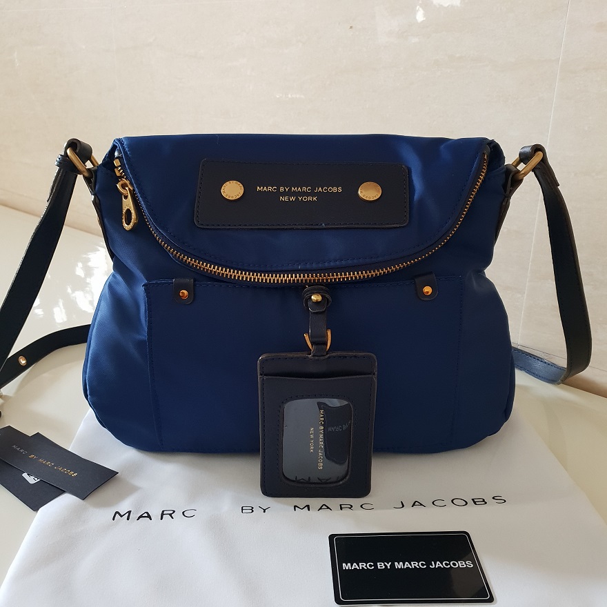 navy blue nylon crossbody bag