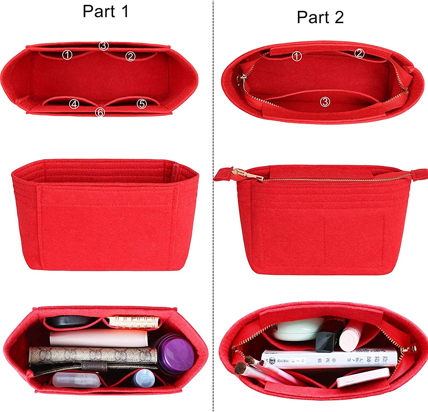 Felt Liner Bag For Bag, Portable Purse Organizer Insert, Multi Pockets  Cosmetic Storage Bag In Bag - Temu Cyprus
