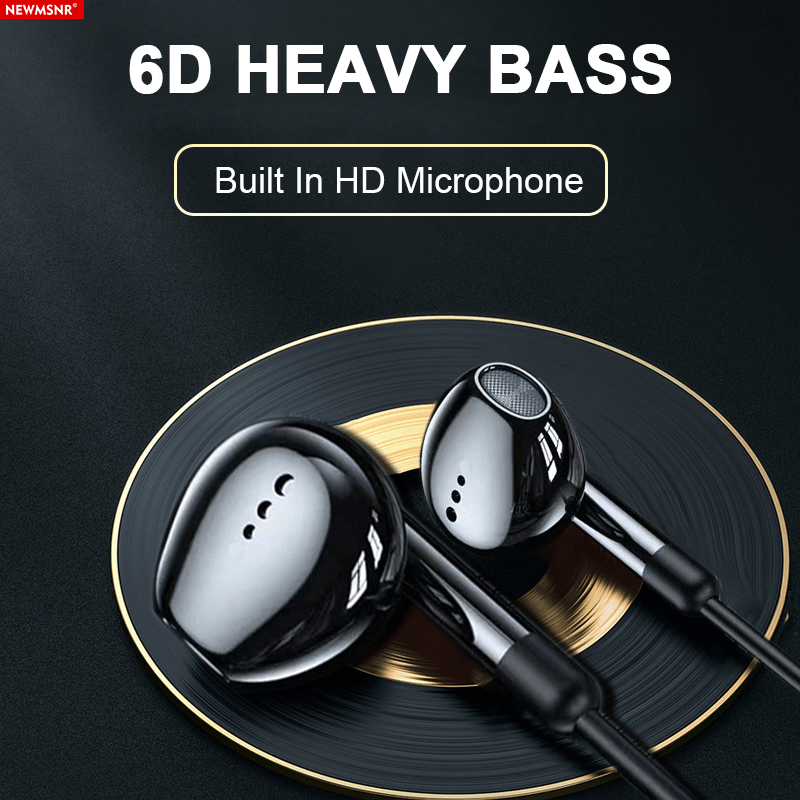 NEWMSNR 6D Heavy Bass Earphones HD Microphone In Ear Headphones Waterproof Sweatproof Headset No Delay Gaming Earphone No Ear Pain Headphone Original High Quality Earbuds ราคา 79 บาท*ส่งฟรี