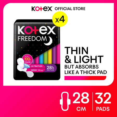 Kotex Freedom Ultrathin 28cm Pads - 32 Pads Total