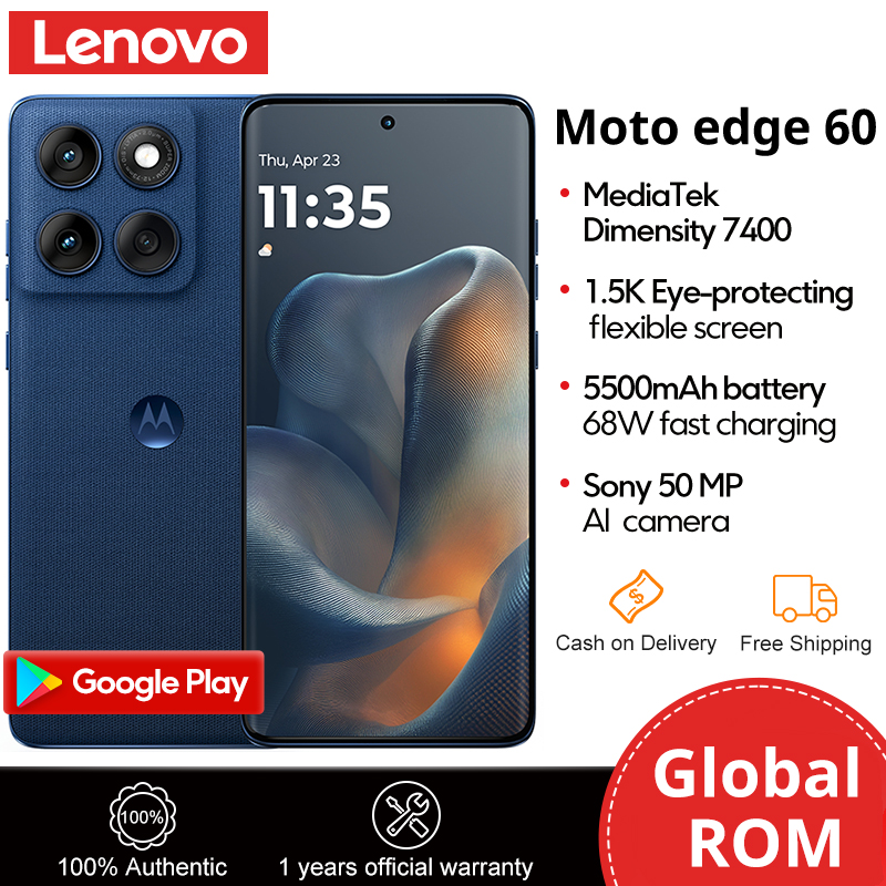 Lenovo Motorola Edge 60 5G Smartphone MTK Dimensity 7400 6.7inch OLED 120Hz 2712x1220P 50MP Rear Camera 5500mAh 68W Global ROM