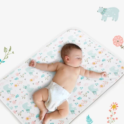 Baby Diaper Changing Mat Soft Cotton Large Diaper Changer For Newborn Waterproof Changing Pads (1)
