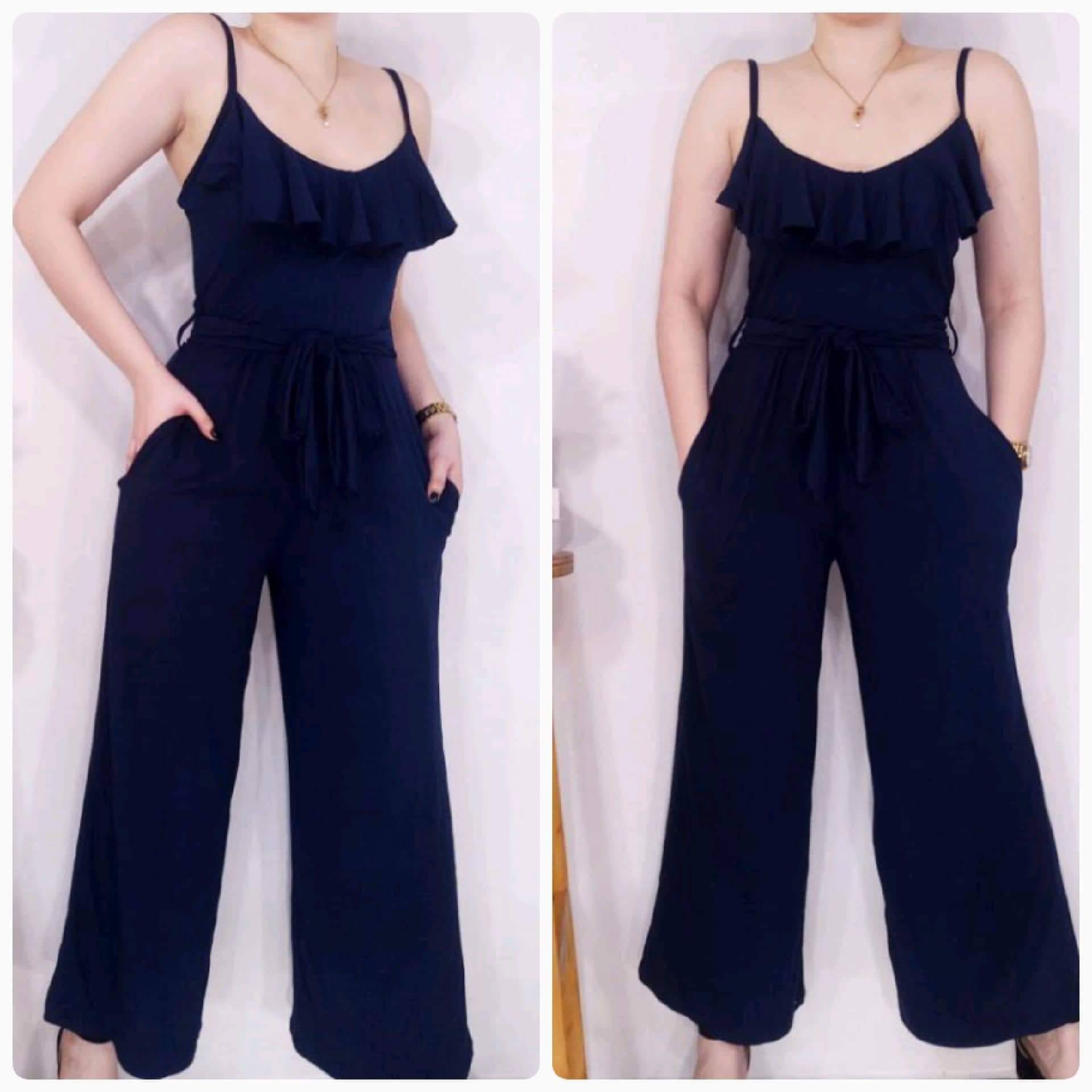 Yumi Black Wrap Over Jumpsuit With Belt | Yumi-totobed.com.vn