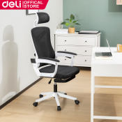 Deli Mesh Office Chair with Footrest and Adjustable Backrest