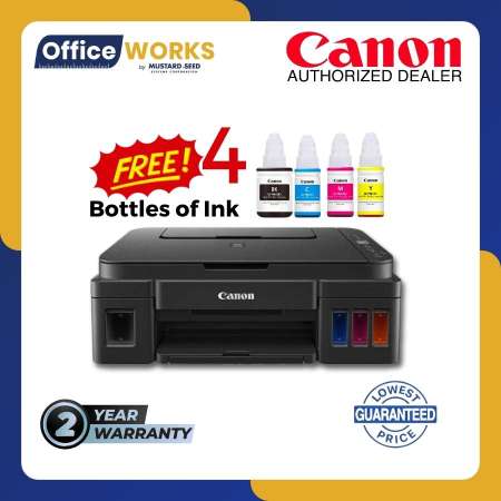 Canon Printer / Canon Pixma G2010 printer / All in One Printer / Printer with Scanner and Xerox / Refillable Printer / Printer Continuous Ink / Printer for Student / Printer for Small Business / Free Ink