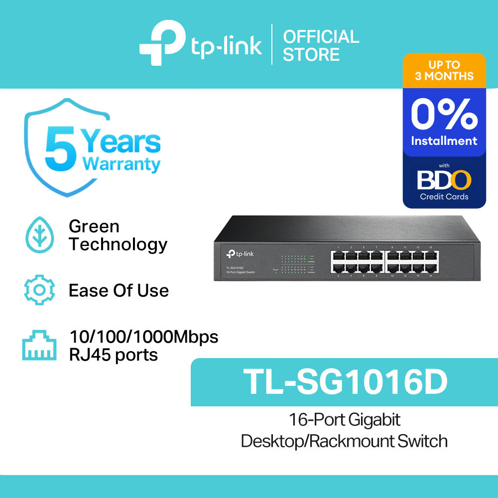TP-Link Official Store / TL-SG1048/TL-SG1024/TL-SG1024D/TL-SG1016/TL-SG1016D/TL-SG1008 / 10/100/1000Mbps 8-Port/16-Port/24-Port/24-Port 19-inch/48-Port Gigabit RJ45 Port Rack-mountable Desktop Network Ethernet Switch Hub for Internet