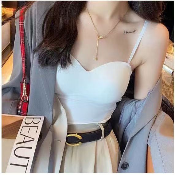 womenbra with foam Korean sexy push up bralette cotton u knitted Crop Tops #558 - Image 4