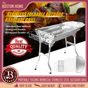Boston Home Stainless Steel Portable BBQ Grill