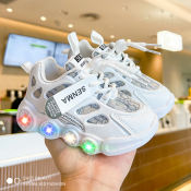 SENMA Kids Light-Up Sneakers - White, Size 1 (1 Year)