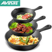 AVINAS 3 PCS/SET Pre-seasoned Cast Iron Frying Pan