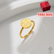Fu Luck Ring - 18k Gold Stainless Steel Wedding Ring