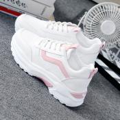 Korean Fashion Women's White Sneakers - 