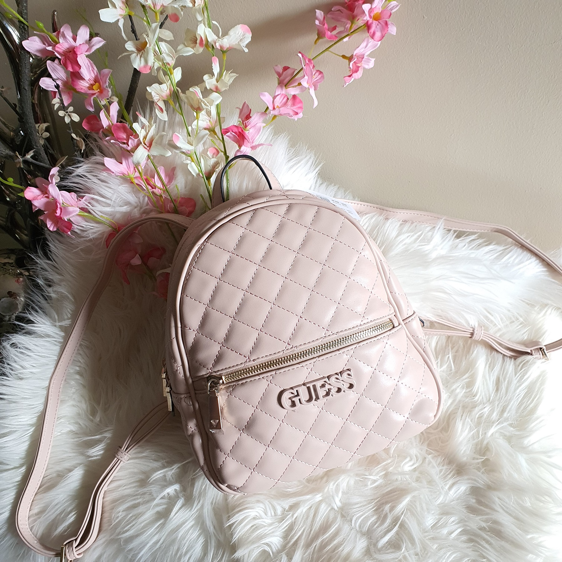 Guess elliana quilted online backpack