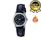 Casio Women's All Black Leather Band Watch