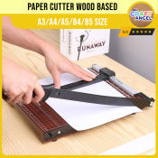 Officom Wood Paper Cutter with Adjustable Size Marker, A3/A4/A5/B4/B5