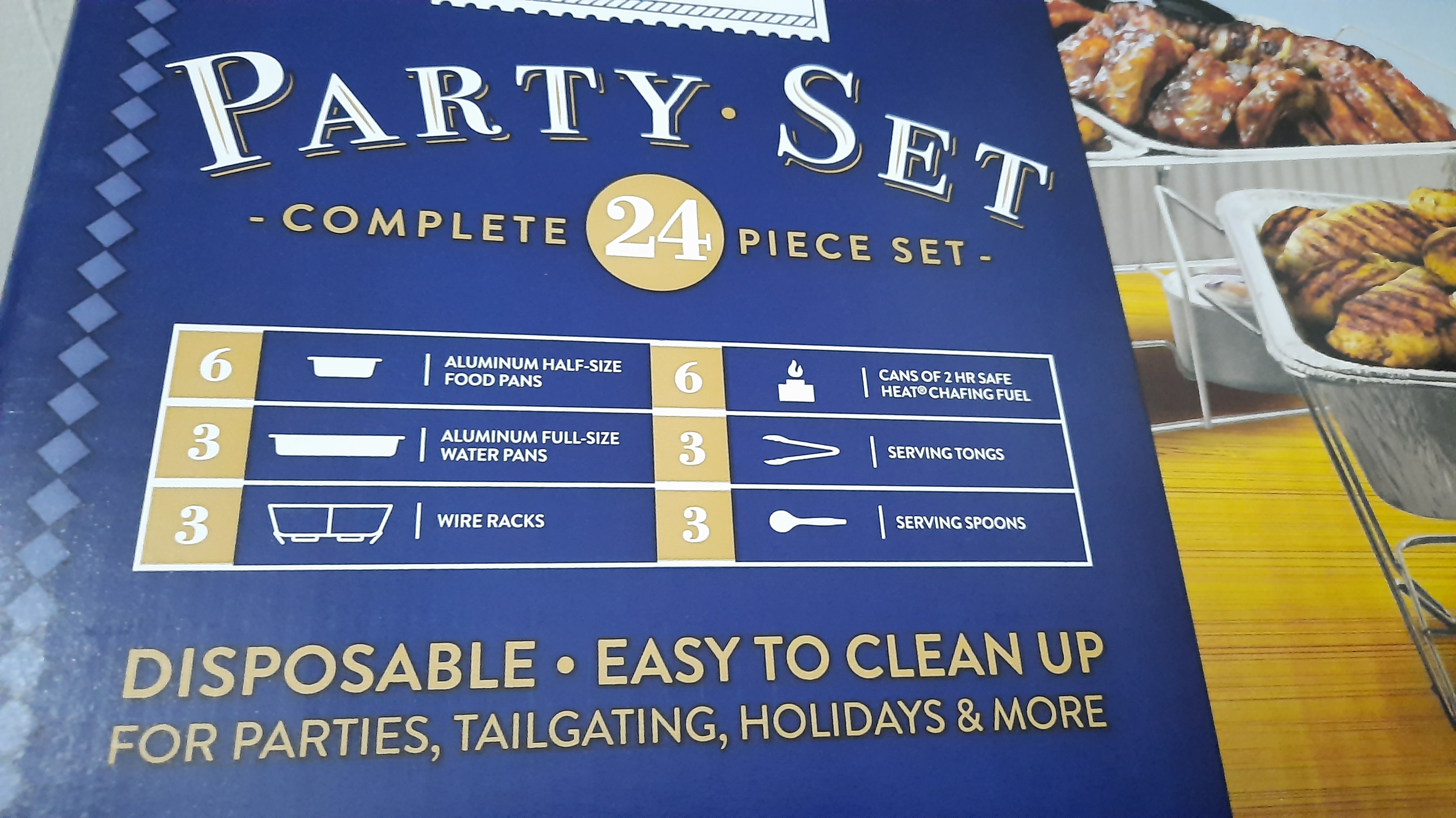 Member's Mark Party Set with Safe Heat Chafing Fuel (24 Piece) 