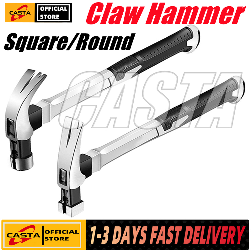 Long Handle Claw Hammer Double Nail High Carbon Steel Household Durable Anti Slip Industrial Grade Hand Tool