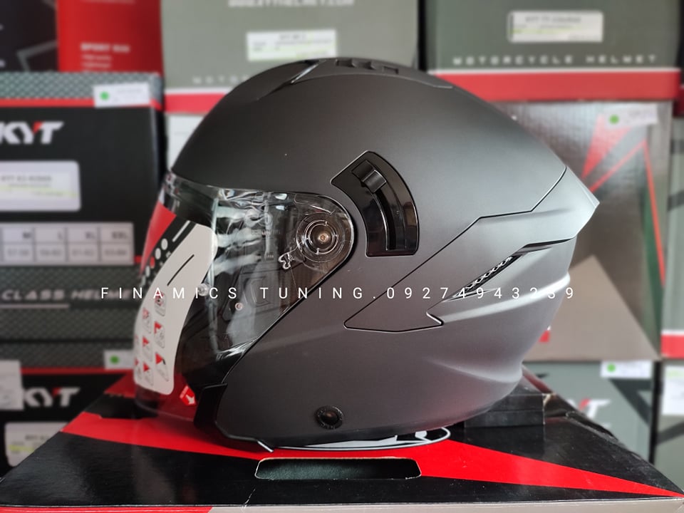 KYT NFJ PLAIN MATT ANTHRACITE RACING 