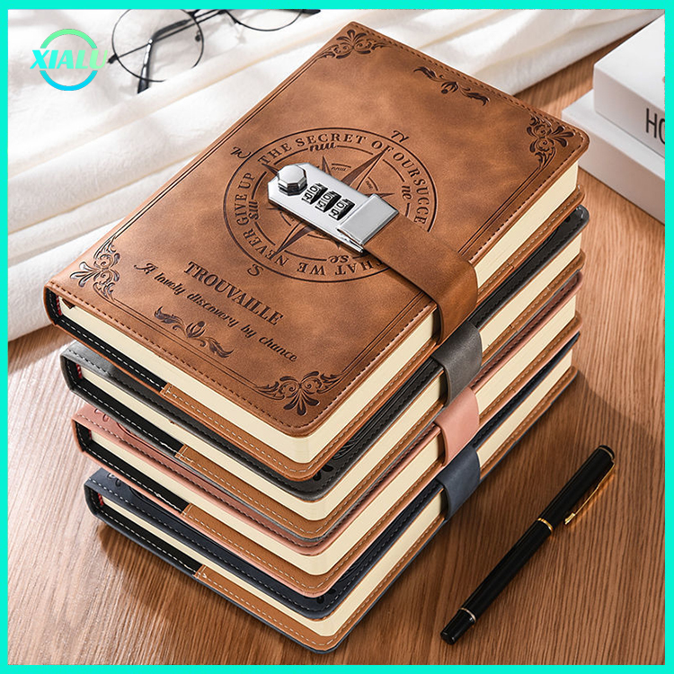 Retro A5 Password Notebook with Lock - Creative Notepad