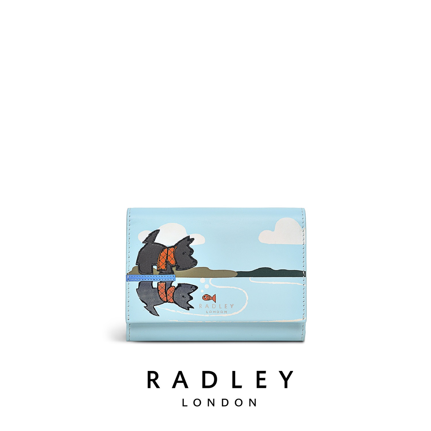 Radley Crest Medium Flapover Purse Blue | Kilkenny Design